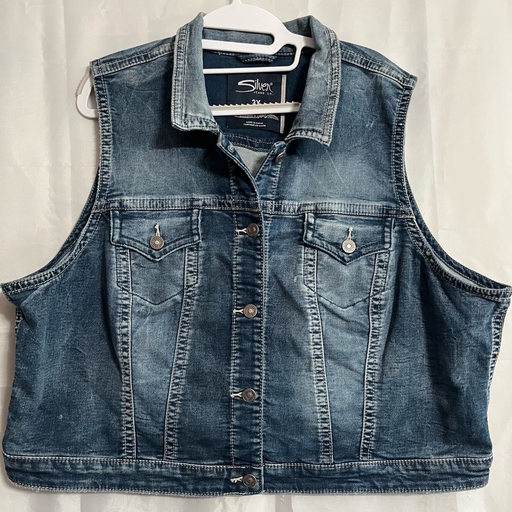 Silver Jeans Blue Denim Vest